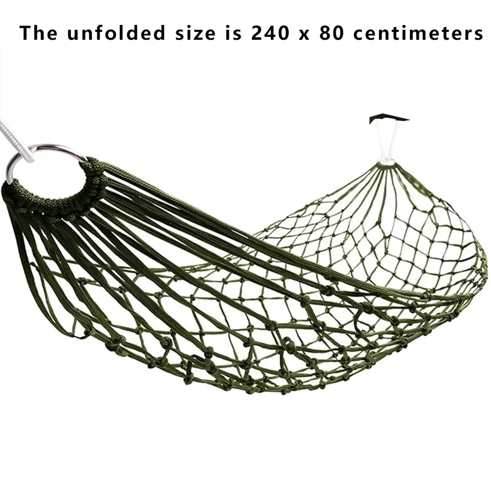 Garden Outdoor Thickened Nylon Rope Hammock Indoor Mesh Hammock Portable Simple Hammock Swing Chair 6