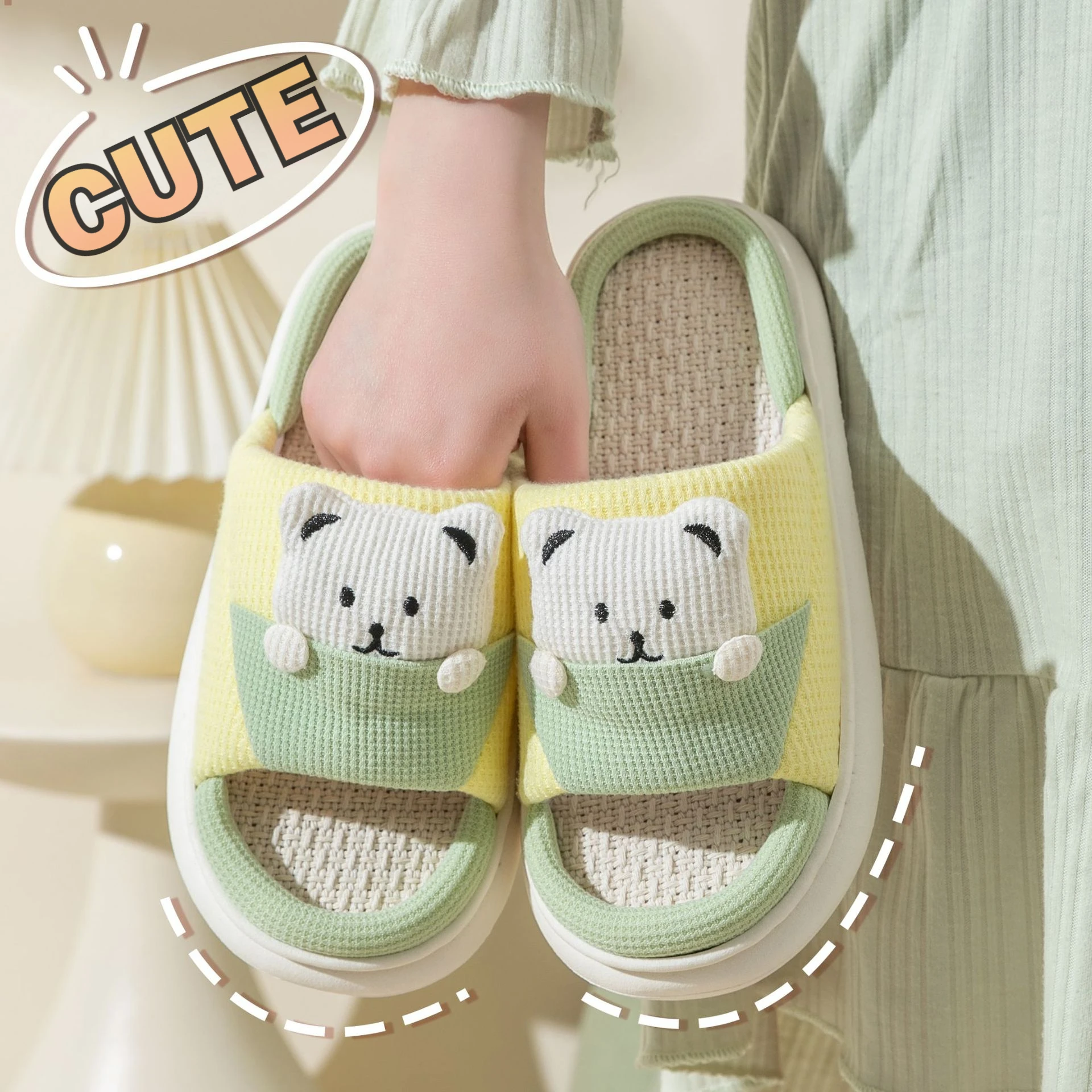 

Всесезонные дышащие шлепанцы WTEMPO для женщин, домашние тапочки с открытым носком, швабра унисекс, домашние тапочки на толстом каблуке, сланцы