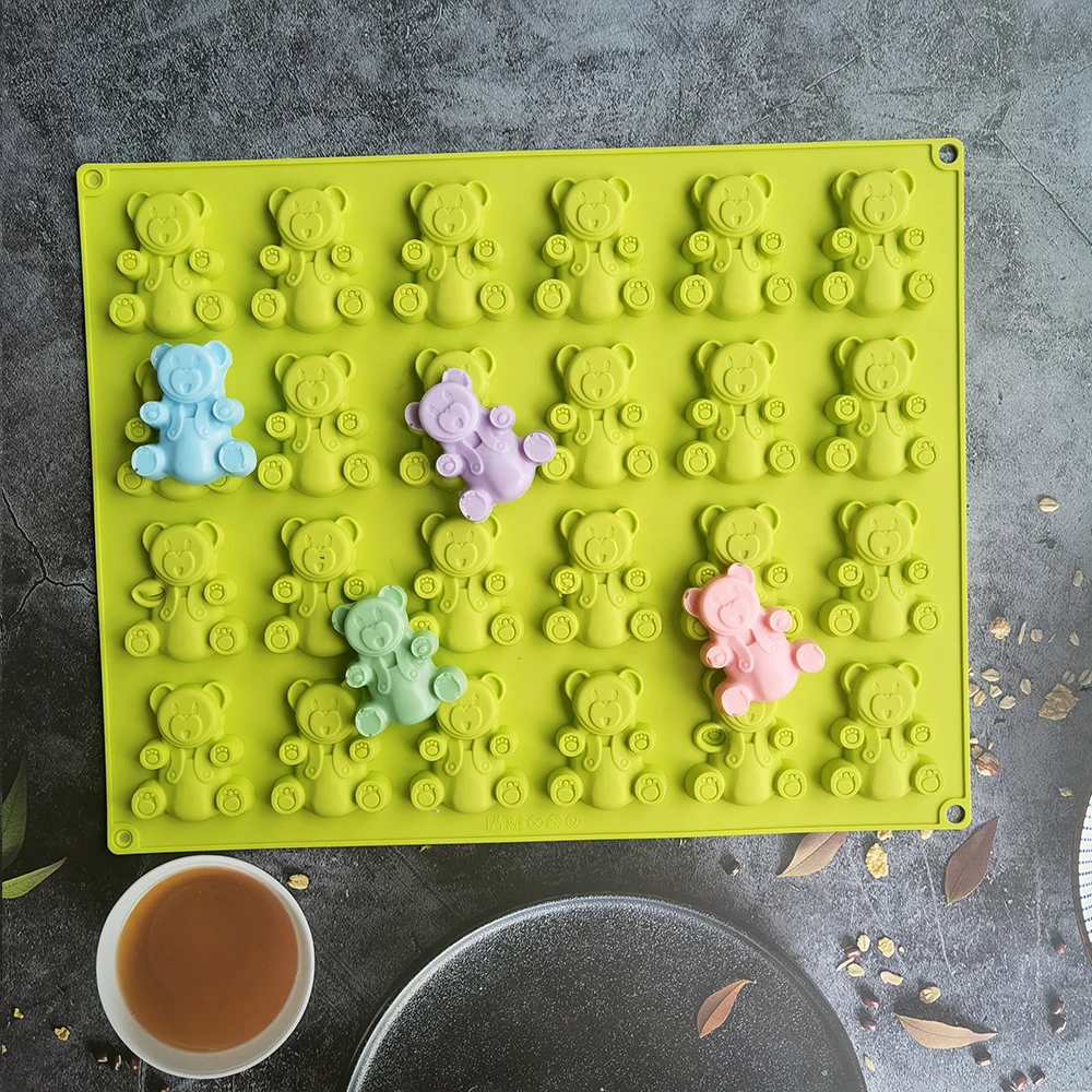 

New 24 Cavity Little Bear Silicone Cake Mold Cookies DIY Handmade Kitchen Reuse Baking Tools Decorating Mousse Making Mould