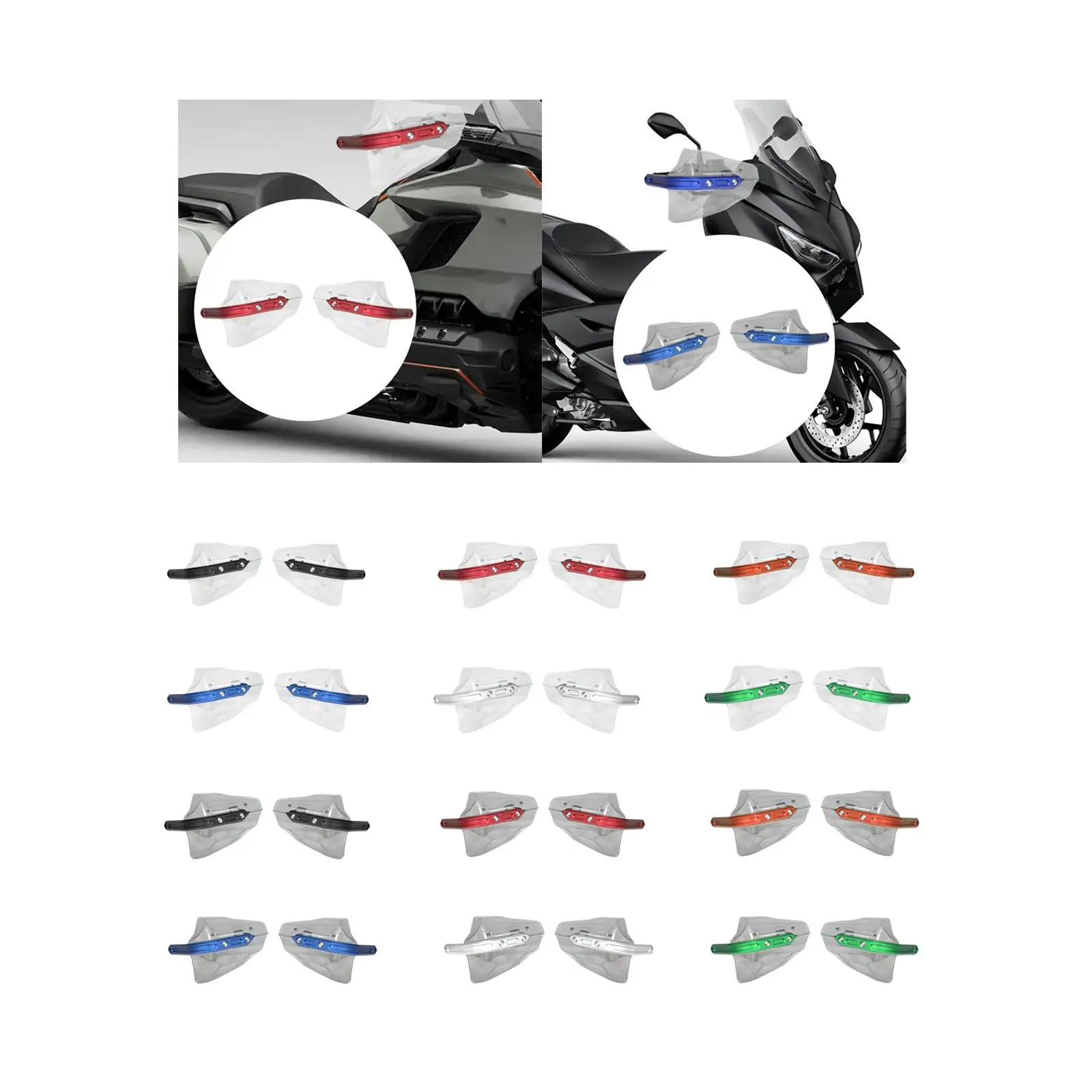 2Pcs Motorbike Hand Protector Shield Windshield Universal Handlebar Wind