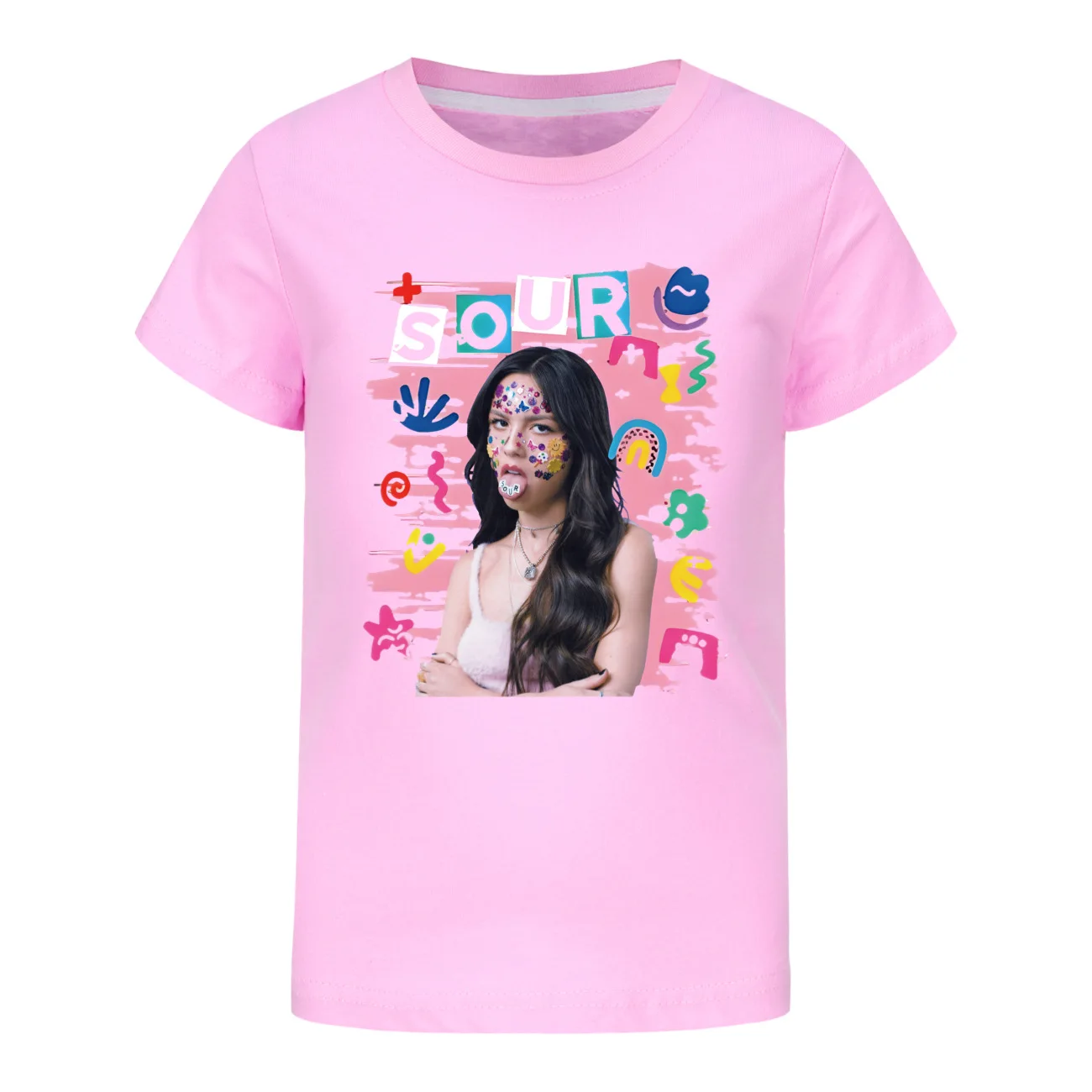 New Summer Girls Boys O-Olivia Cool R-Rodrigo Singer T-shirt Fashion Short Sleeve Clothing Children Cartoon Tee Cotton For Kids 6