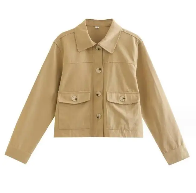 

Women's Jackets 2023 New Fashion Street Motorcycle Short Jackets Retro Tops Versatile Long Sleeve Lapel Loose Fitting Jacket