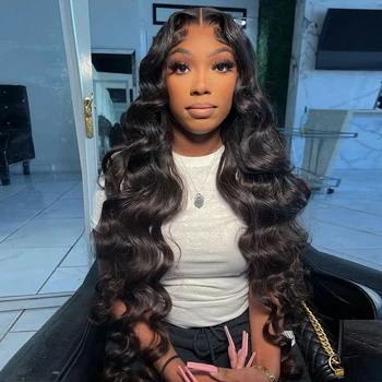 250 Density HD Remy 13x6 Body Wave Lace Front Human Hair Wig 40 Inch PrePlucked Transparent 13x4 360 Lace Frontal Wigs For Women