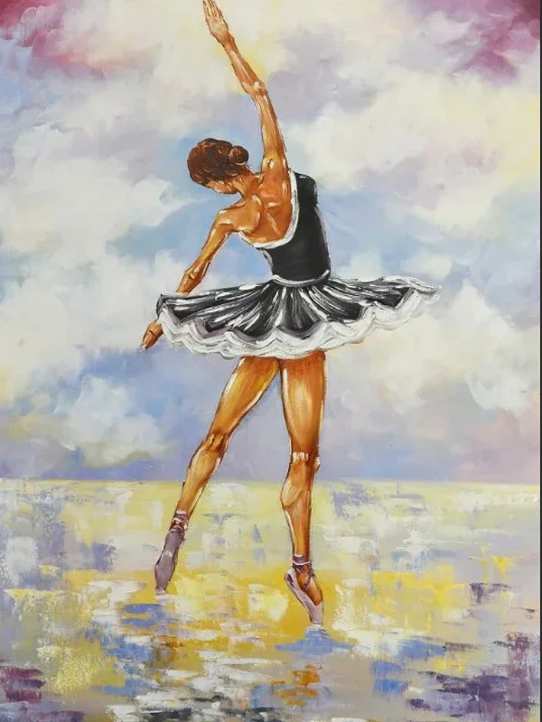 YSCOLOR Diamond Painting 5D Kit - Ballerina 30x40cm, Tela Adesiva Con Diamanti Rotondi, Fai Da Te, Regalo Home Decor