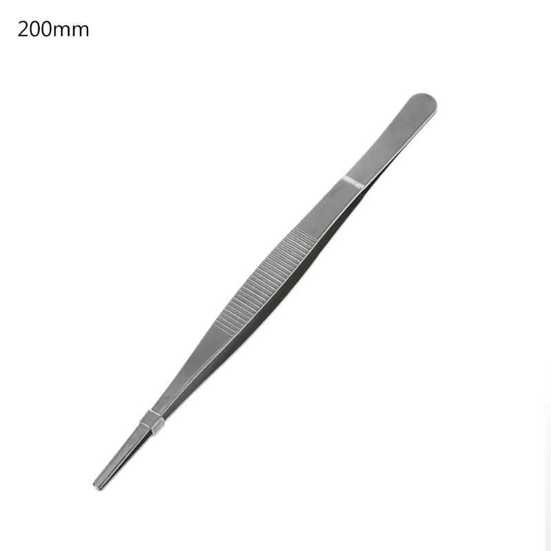 Barbecue Stainless Steel Toothed Tweezers Long Food Tongs Straight 5 Sizes barbecue tweezers