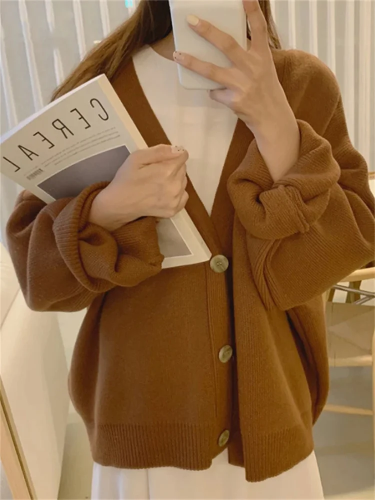 Oversized Brown Cardigan | Black Brown Cardigan | Harajuku Brown Cardigan -  Oversized - Aliexpress