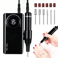 Nail Drill 35000RPM Nail Polishing Machine Portable Acrylic Gel Nail Polishing and Polishing Rig with 6 Nail Drills 1
