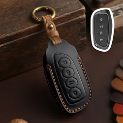 Premium Car Key Case Cover - Sleek Protective Holder Shell with Keychain Accessory (Black)