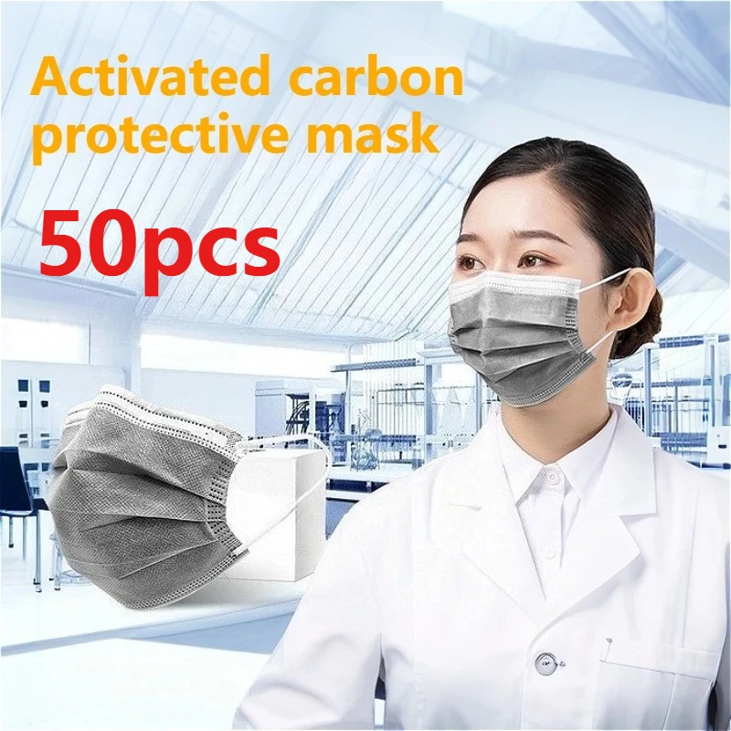 Lot de 50 masques anti-poussière chantier jetables - Protection respiratoire