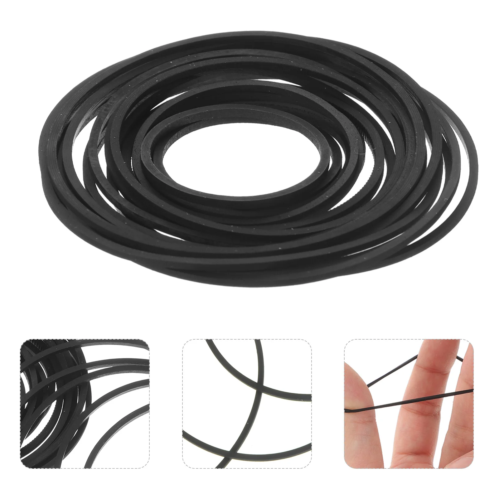 40pcs 1mm 사각형 접힌 35-85mm 고무 교체 레코더 DJ 카세트 레코더 드라이브 벨트 장비 벨트