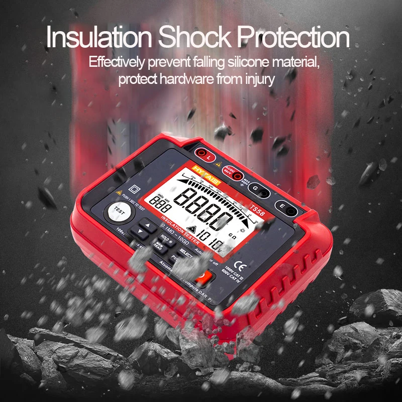 TS58 Digital Megohmmeter Insulation Resistance Tester Ohm AC DC