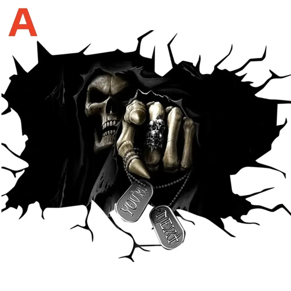 3D Funny Car Stickers Durable Vinyl Decals for Halloween Pranks Bike Window Home Party Decor