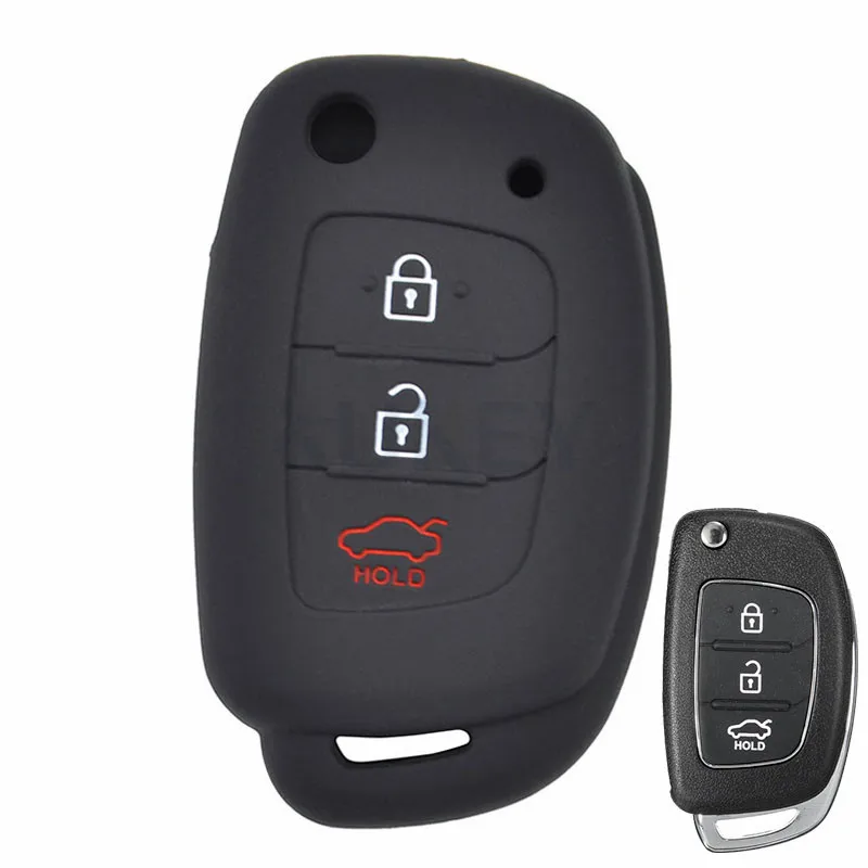 현대 Creta Tucson Santa fe Elantra Sonata i10 i20 i30 i40 i25 ix35 원격 쉘 Fob 커버 포켓 용 실리콘 자동차 키 케이스