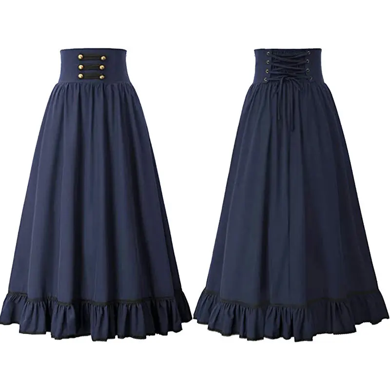 

Plus size Retro Renaissance Women's A-line lotus Leaf Dress Halloween Dance Retro Party Dress Women 3XL for Cosplay