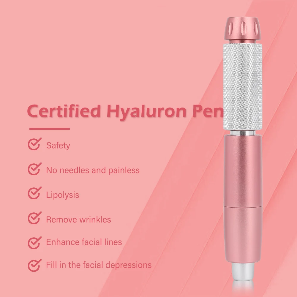 2 in1 Injection Gun Hyaluron Pen Kit + 0.3ml&0.5ml Ampoule Gold Hyaluronic Acid Pen Nebulizer Lip Injector Anti-Wrinkles Device hyaluronic acid pen
