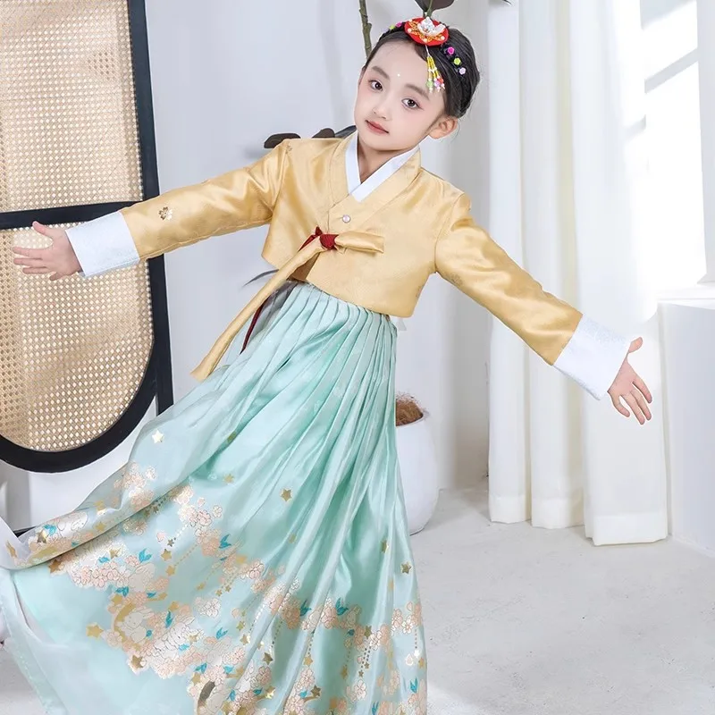green emerald velvet dress White&Pink Hanbok Korean Dress Womens High-End Celebrities Court Dress Clothing + Headgear (Free Skirt Support) / One Size Fits All