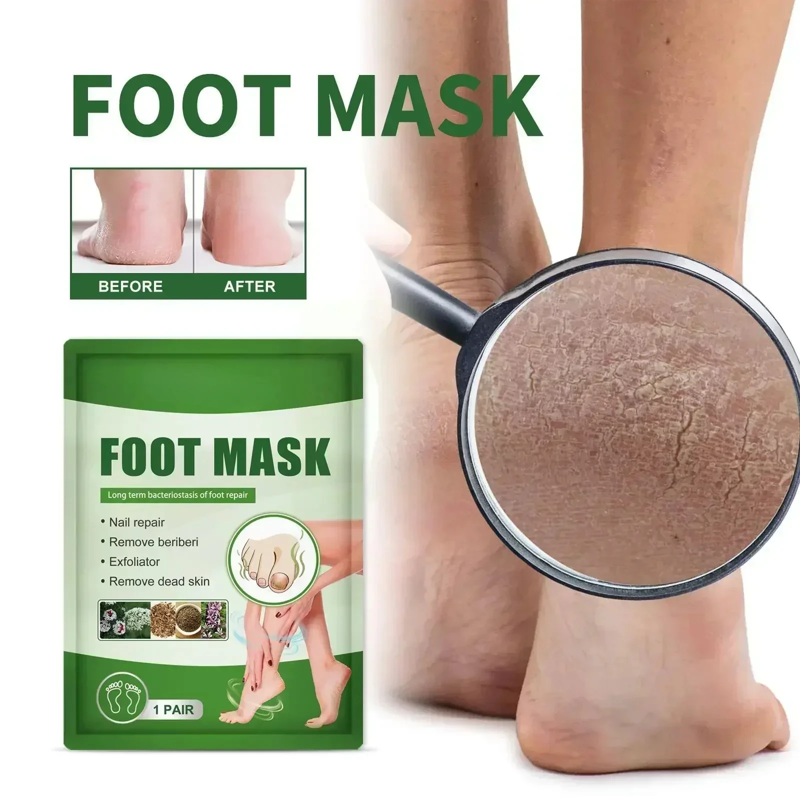 1 Pair Foot Peel Mask Feet Exfoliating Mask Foot Spa Socks Scrub For Remove Dead Skin Exfoliating Heels Foot Peeling Mask