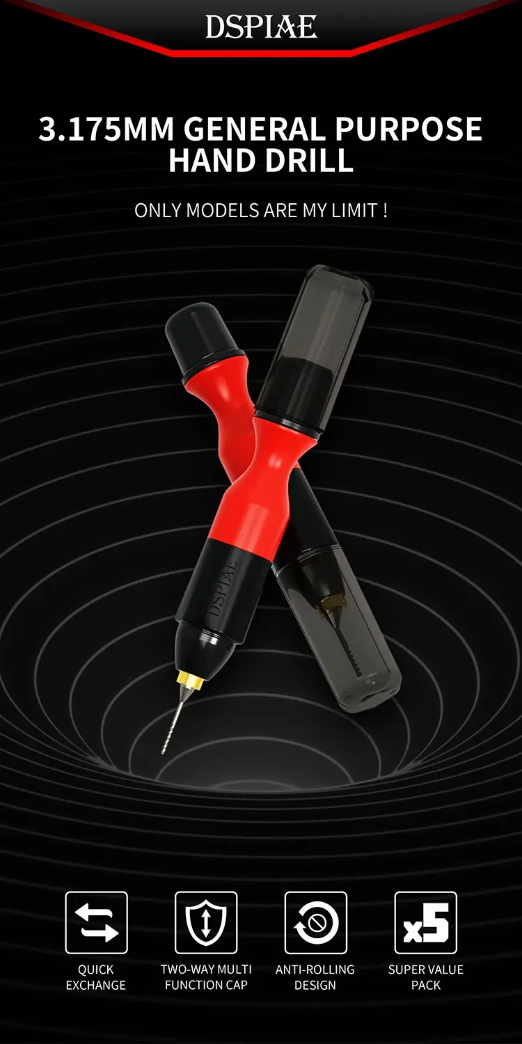 DSPIAE model punching tool PT-HD plate modification 3.175 universal hand drill set