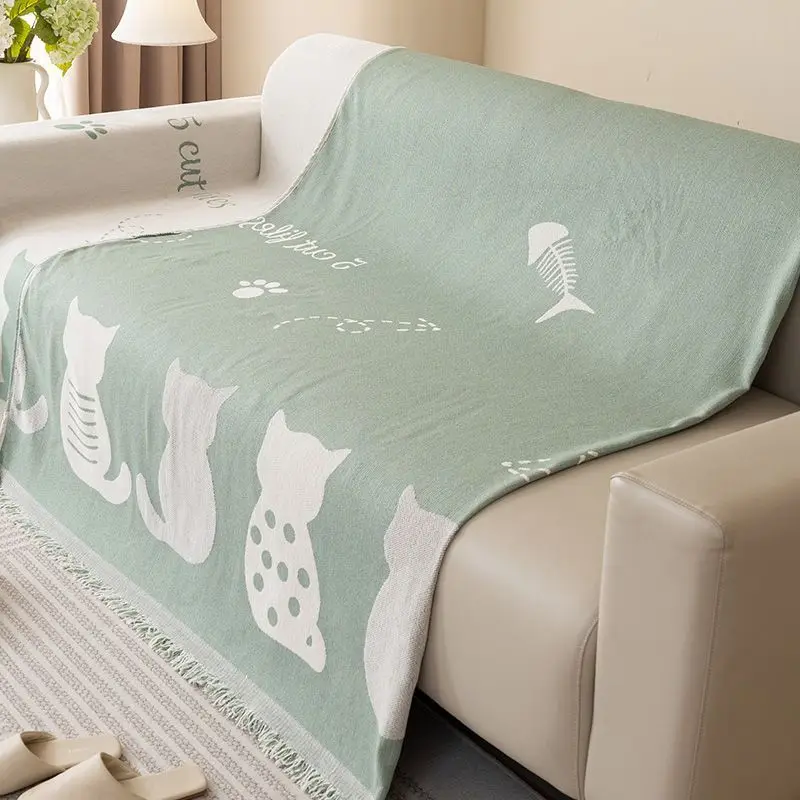 Chenille Sofa Towel Blanket Sectional Sofa Cover Universal Anti-cat Scratch Slipcovers Couch Towel Cover Sofa Blankets 4