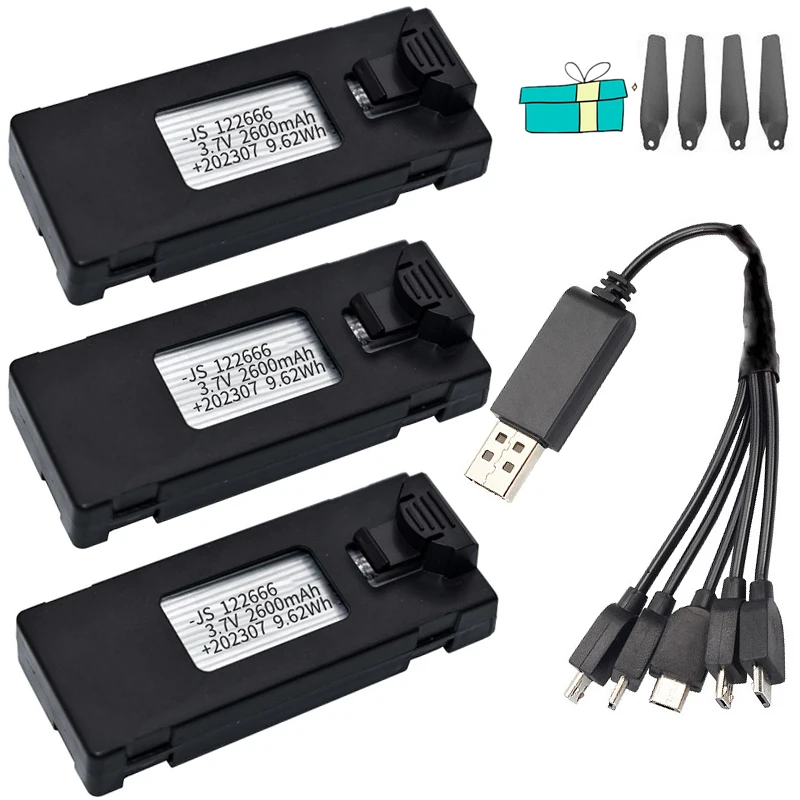 Batterie au Lithium Drone RC 3.7V 2600mAh pour Batterie au Lithium E88