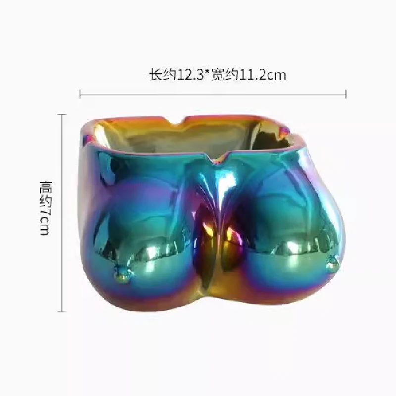 Sexy Chest Ashtray Electroplated Ceramic Ashtray Body Art Home Decoration Ornaments Cigarette Accessories Men's Gifts