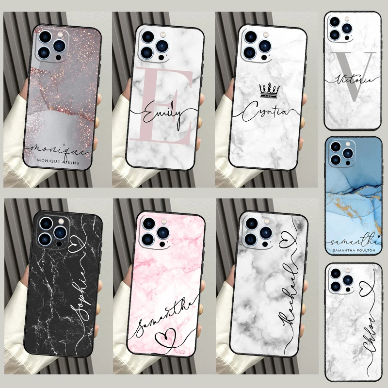 Custodia Morbida TPU Trasparente Per IPhone 11 Pro - Personalizzabile Con Nome E Cuore - Design Marmo Oro Rosa - Ricarica Wireless - 3