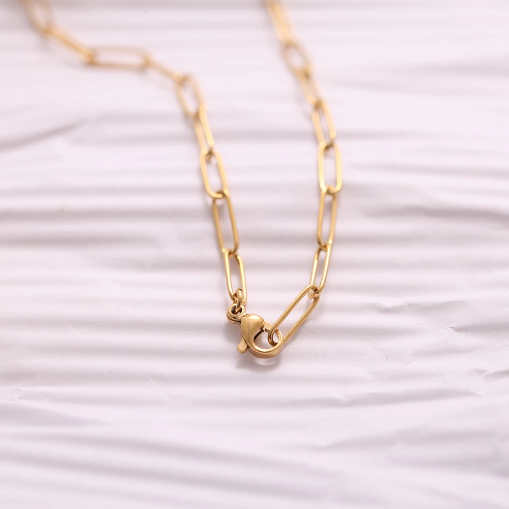 SAUTOIR COLLIER,NK019 gold colorChaîne de bijoux en acier