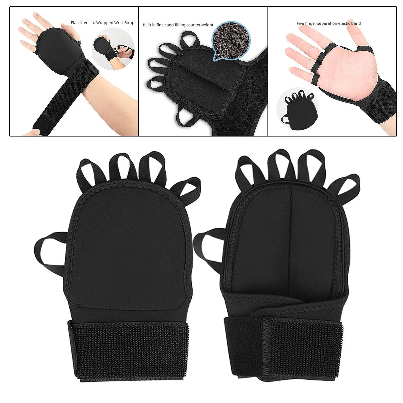 Weightlifting Gloves Mitts Palm Protection Workout Gloves for Deadlift Strength Training Bodybuilding Dumbbell Weight Lifting