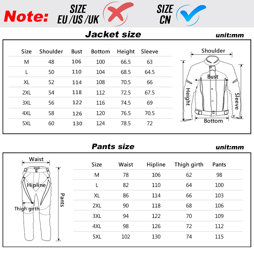 Winter Motorcycle Jackets Pants Trousers moto Waterproof Jackets Suits Men's and female's Reflect Racing 5XL plug size