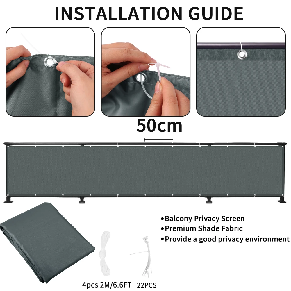 Balcony Privacy Screen – UV Protection Patio & Garden Fence Cover 5