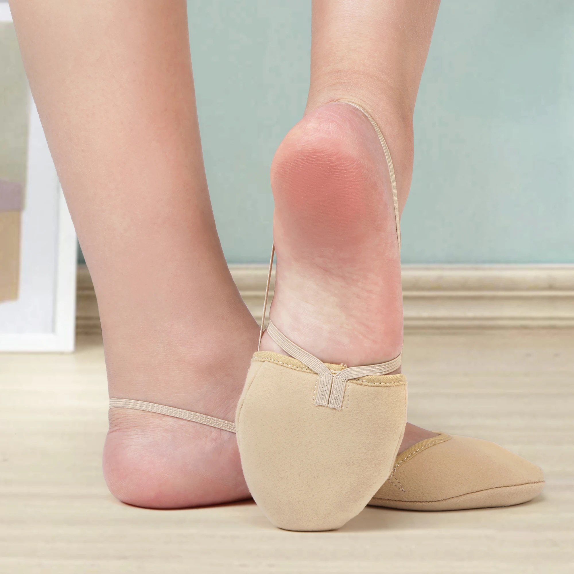 Professional Artistic Rhythmic Gymnastics Shoes Women's Semi-Palm Shoes Children's Suede Dance Toe