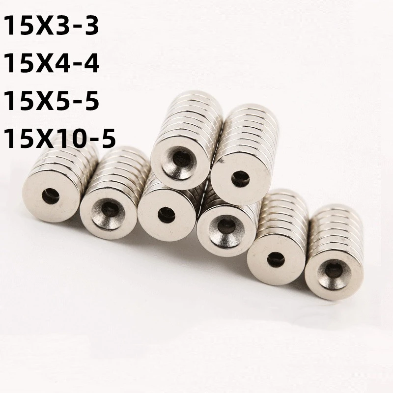 15x5mm Hole Neodymium Rare Earth Strong Round Permanent