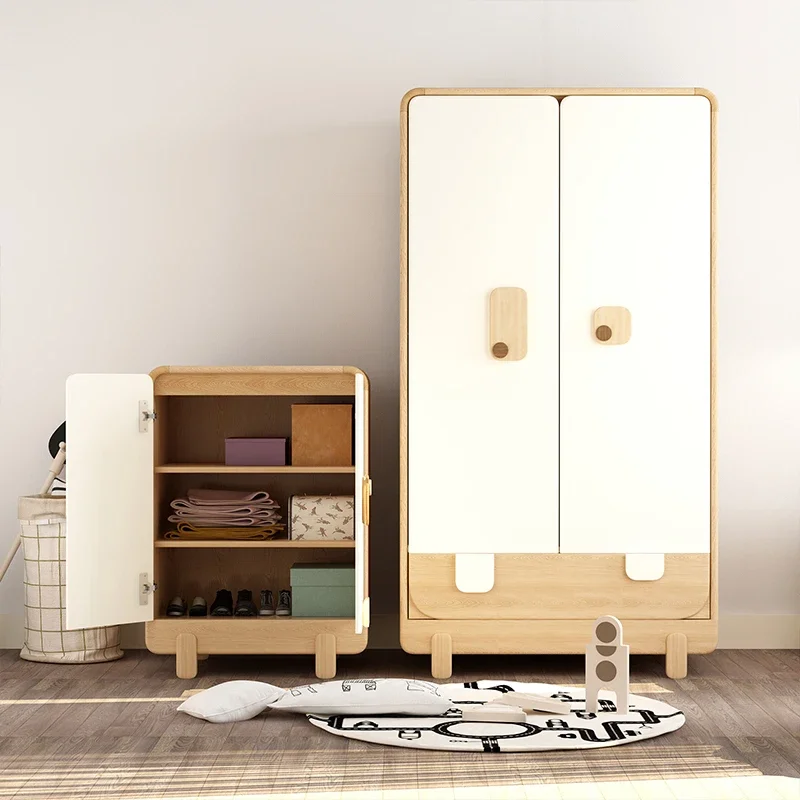 L Solid Wood Chest of Drawers Children Side Cabinet Little Closet Small Cabinet Mini Cartoon Log Locker