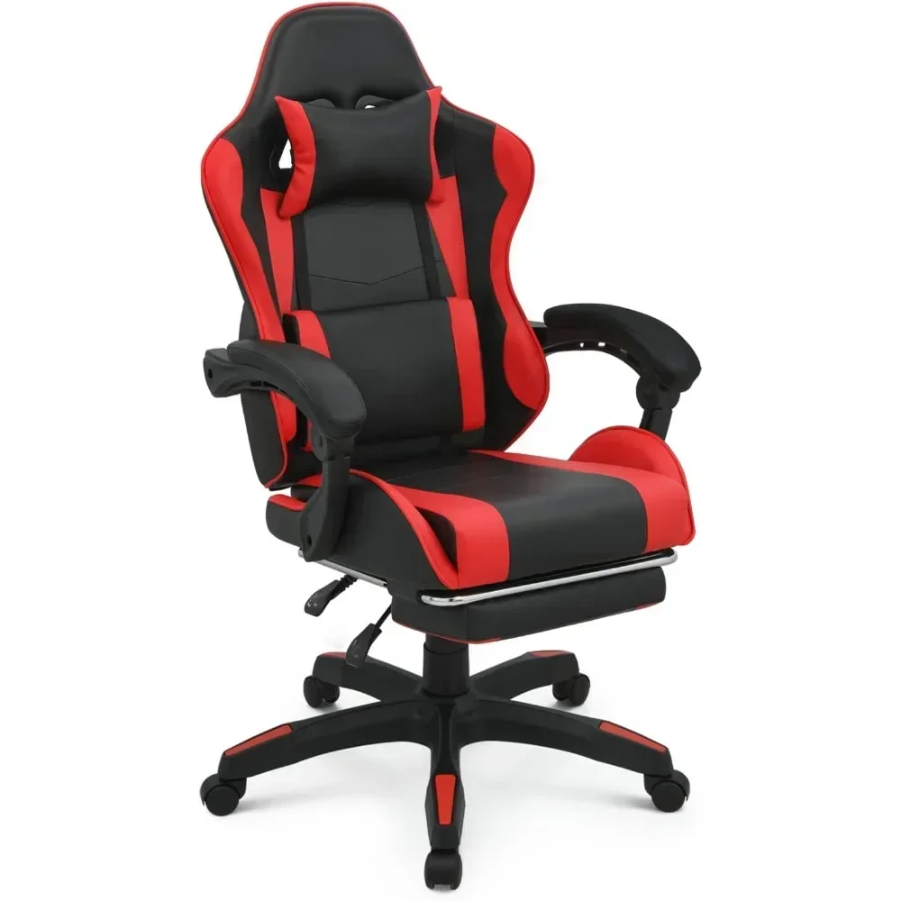 

Gaming Chair with Footrest High-back Video Game Chair with Headrest and Lumbar Support Rotatable