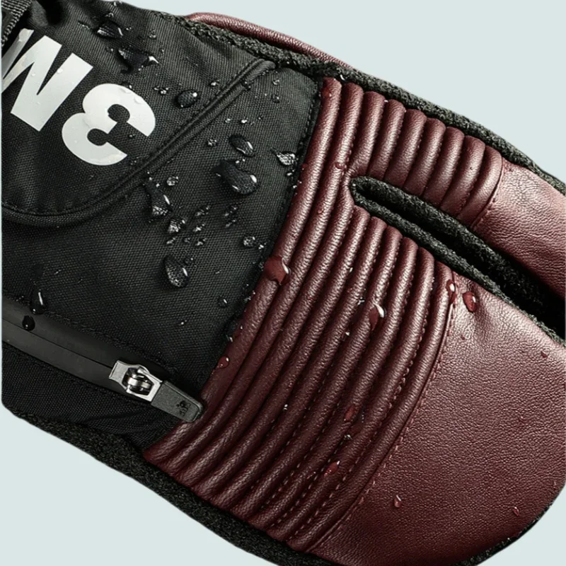 Professional Ski Gloves Winter Warm Anti-slip Three-finger Gloves With Wrist Guard Outdoor Riding Waterproof Touch Screen Glove 4