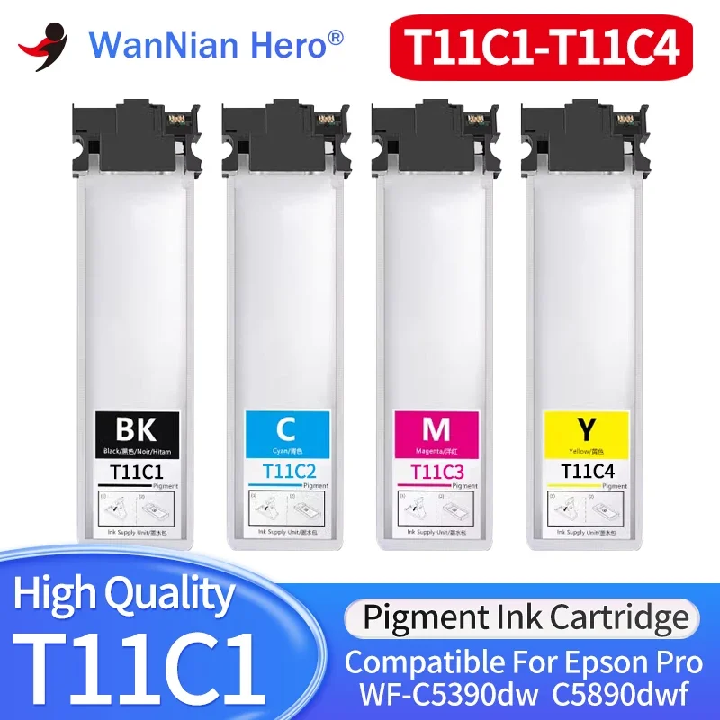 

Europe T11 11 T11C1-T11C4 T11D T11E T11D1 Pigment Ink Cartridge With Chip For Epson WorkForce Pro WF-C5890DWF WF-C5390DW Printer