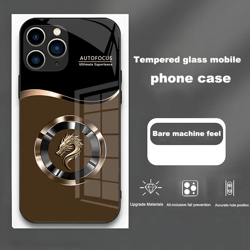 Dragon Design Tempered Glass Phone Case for iPhone