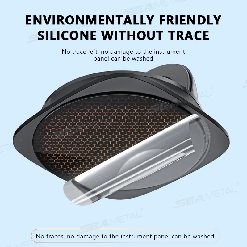 Black ABS Silicone Car Phone Holder with 360 Degree Rotation