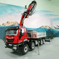RC 1/14 Hydraulic Lifting Truck Iveco Dump Truck Model RTR Full Metal Dump Truck with Sound and Light Set PL18EV RC Toys 1