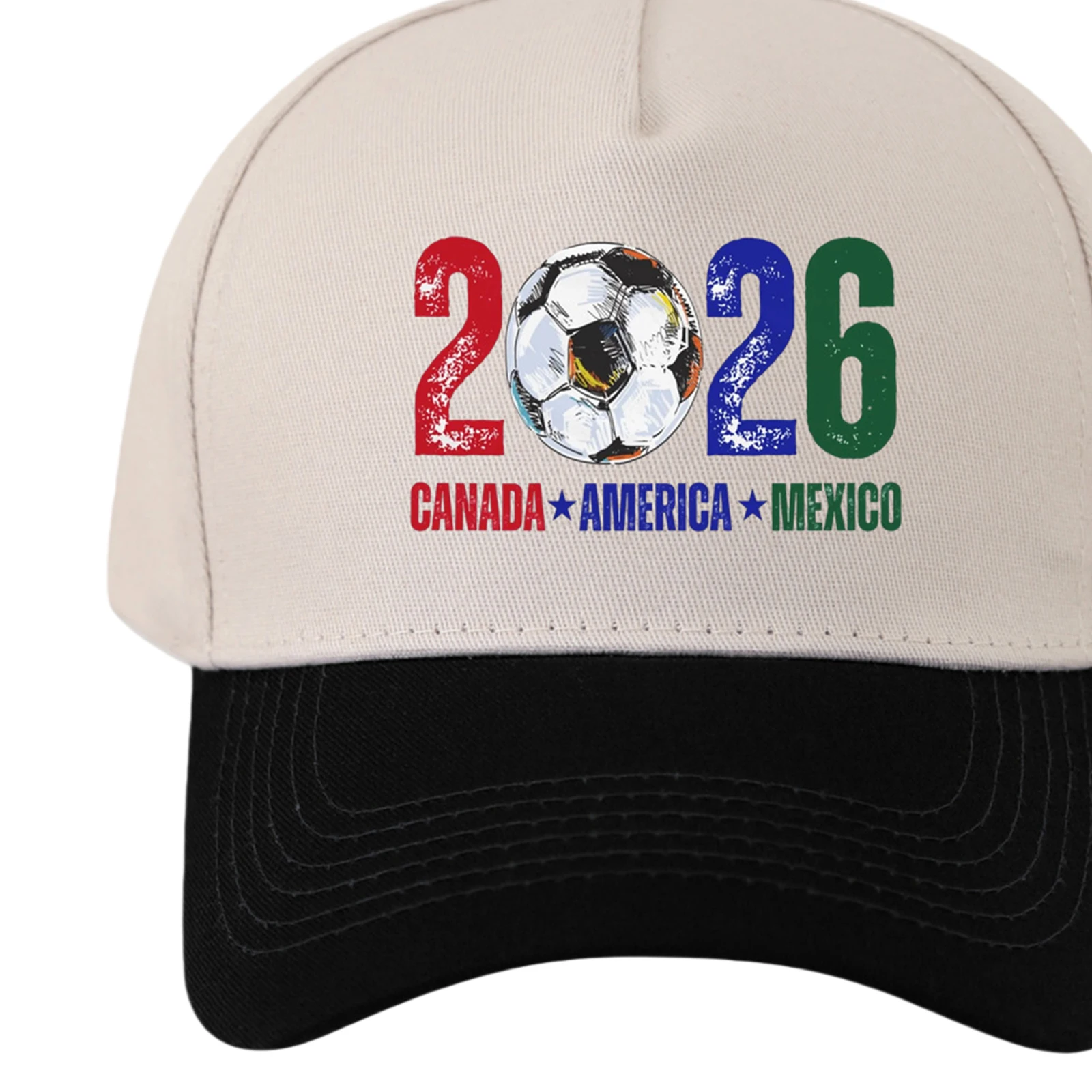 2026 축구 모자 통기성 축구 스포츠 태양 모자 하드탑 디자인 축구 컵 프린트 야구 모자 가족 친구를 위한 선물