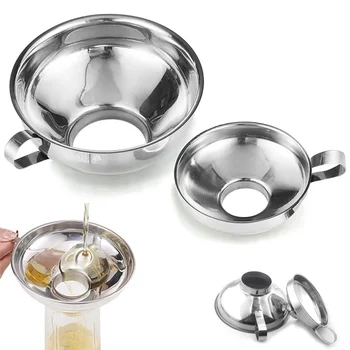 2 Size Stainless Steel Wide Mouth Canning Funnel 1