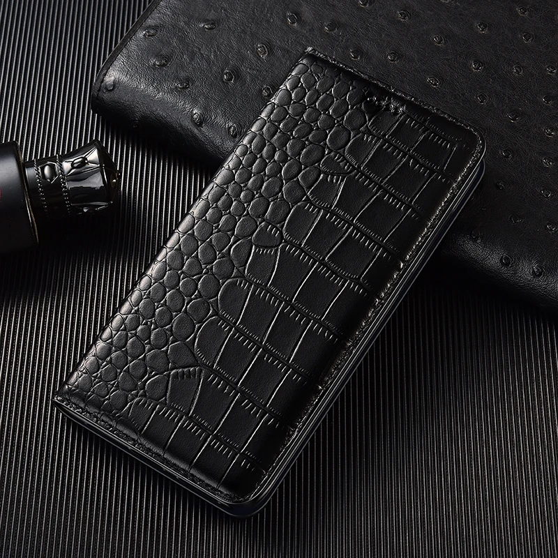 

Crocodile Genuine Leather Case For Samsung Galaxy M42 M51 M52 M62 Xcover 4 Xcover 5 Pro Magnetic Flip Wallet Phone Cover
