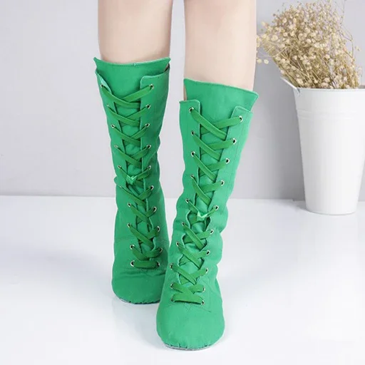 Dance Shoes Canvas Jazz Dance Boots For Dance Studios Lace-up High Boot Gym Yoga Fitness Karate Shoes Dancing Sneakers dance shoes