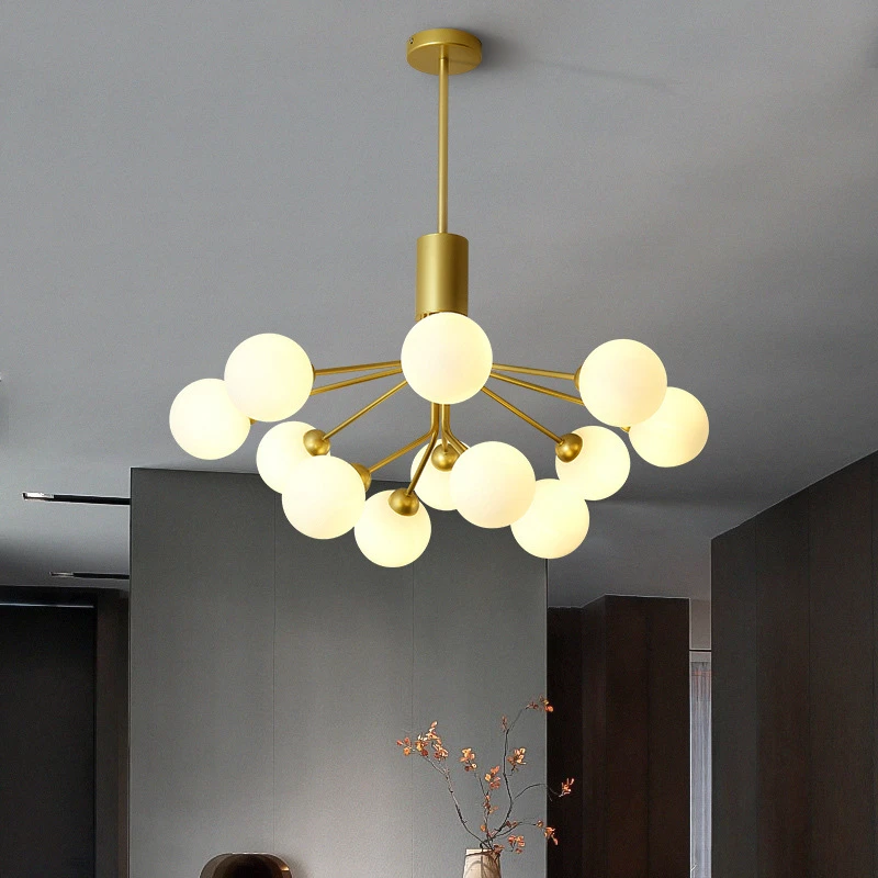 

Nordic Milky White Ball Pendant Lights Nordic Loft Dining Room Glass Pendant Lamp Living Room Bedroom Indoor Decoration Lighting