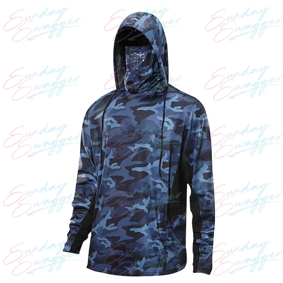 Black Navy Blue Fishing Shirt Hooded Outdoor Long Sleeve Sun Protection  UPF50+UV Protection Breathable Quick Drying Top Outdoor - AliExpress