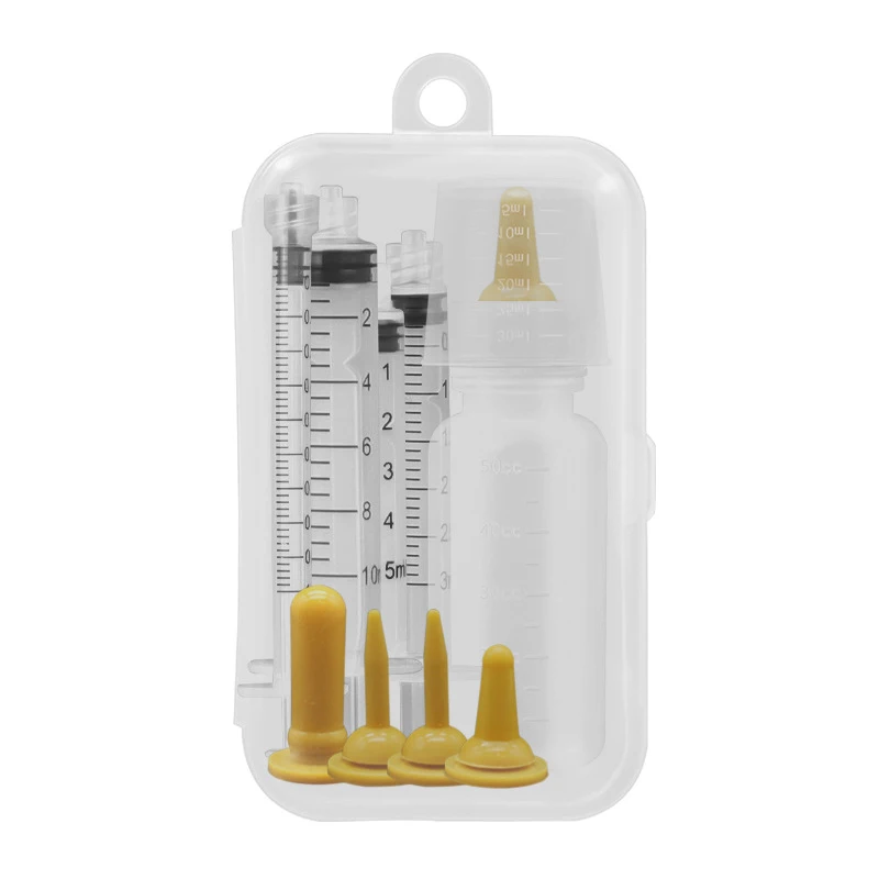 Pet Newborn Feeding Bottle Nipple Syringes kitty Pussy Puppy Nursing Feeder Set Silicone Bionic Pacifier Dropship 6