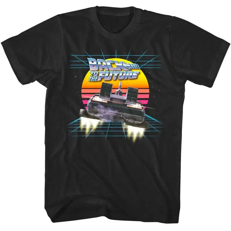 

Back to The Future Shirt 80's Synthwave Sunset Men's Tees