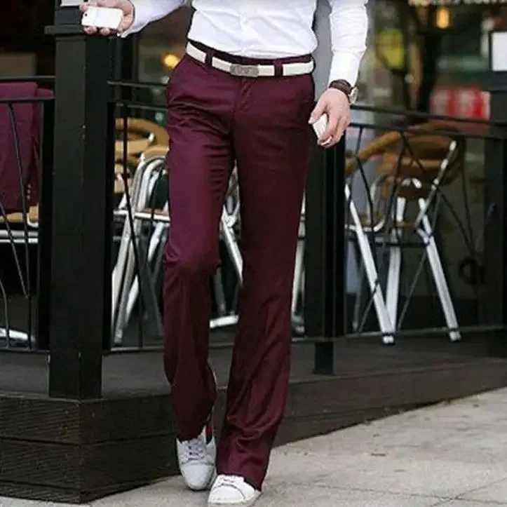 thumbnail image 1 of Pantalones trenzados de sastrería social para hombres, pantalones de traje de corte entallado para hombre, pantalones de talla grande para negocios, de lujo, finos, informales, elegantes, baratos, 1 of 5