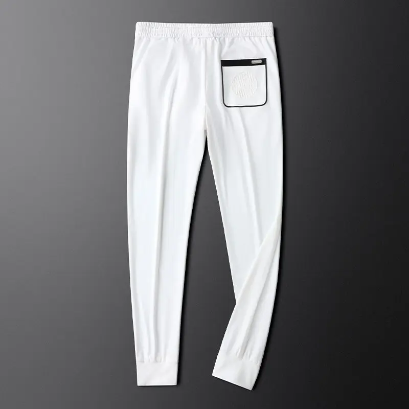 New Ice Silk Pants for Men's Casual Pants Breathable and Quick Drying Trend Versatile Sports Ties