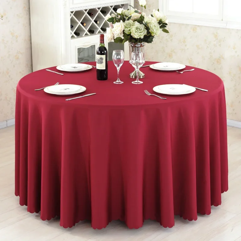 

Round Minimalist Color banque Tablecloth Thick Embossed Tablecloth Multi Color Comfort Durable Dust Anti Slip Table Covers